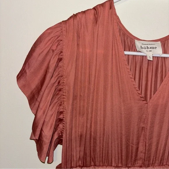 Bohme Willa Ruffle Dress Rust with Ruffle Tiers Size Small - Picture 4 of 8
